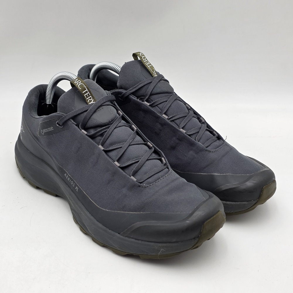 Arc'teryx Aerios FL GTX Trail Running Mens  9.5 Gray Olive Green Mesh Sneakers